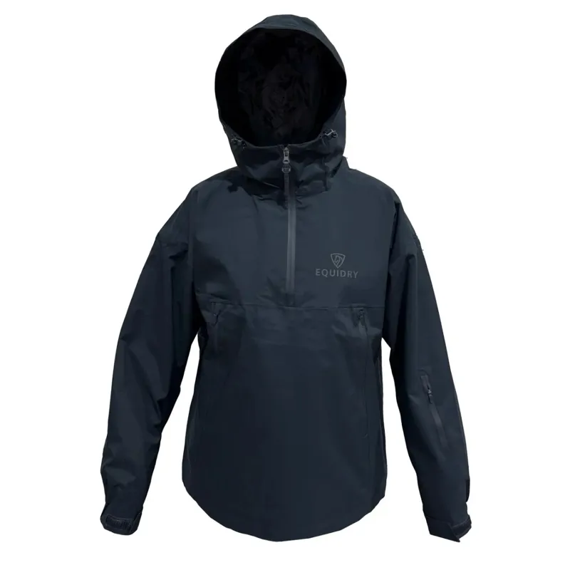 EQUIDRY Storm Smock Waterproof Quarter Zip Adult Jacket - Navy-2