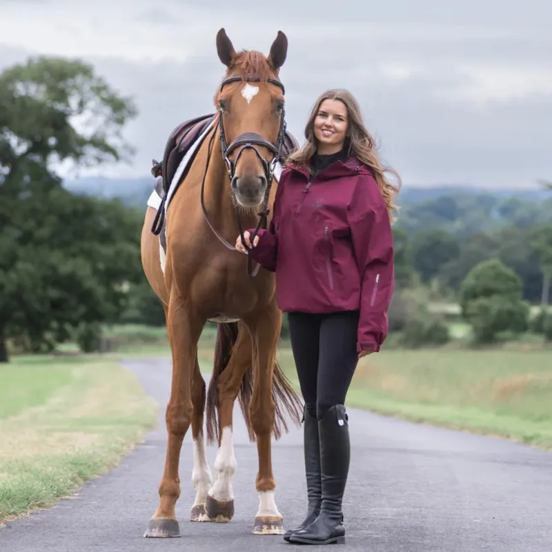 Equidry Storm Smock Waterproof Quarter Zip Adults Jacket - Burgundy-3