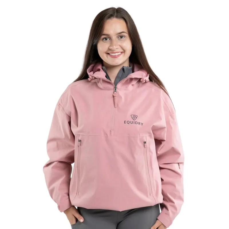 EQUIDRY Storm Smock Waterproof Quarter Zip Adult Jacket - Pale Pink
