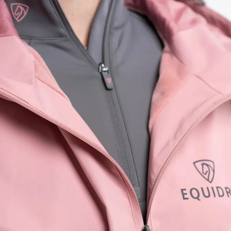 EQUIDRY Storm Smock Waterproof Quarter Zip Adult Jacket - Pale Pink-2