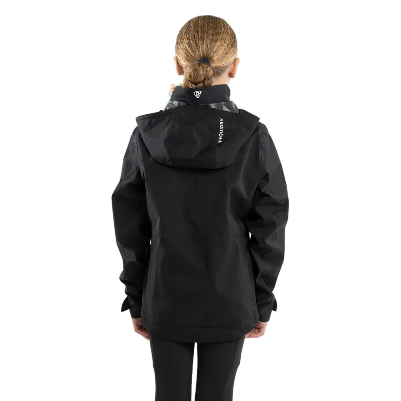 EQUIDRY Varsha Junior Girls Waterproof Jacket - Black-3