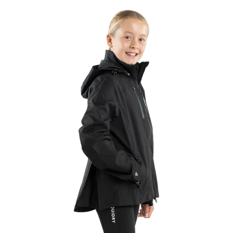 EQUIDRY Varsha Junior Girls Waterproof Jacket - Black-2