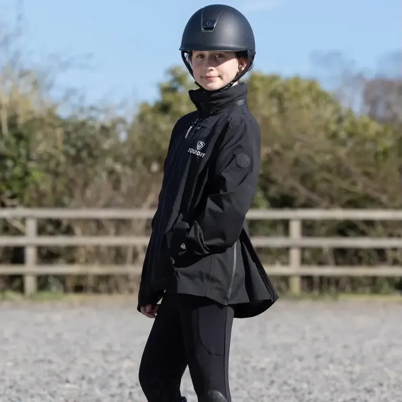 EQUIDRY Varsha Junior Girls Waterproof Jacket - Black-7
