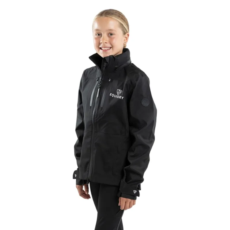 EQUIDRY Varsha Junior Girls Waterproof Jacket - Black-1