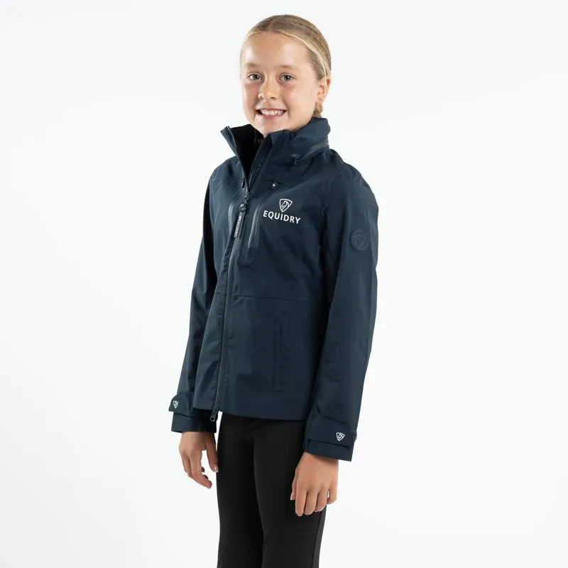 Equidry Varsha Junior Girls Waterproof Jacket - Navy