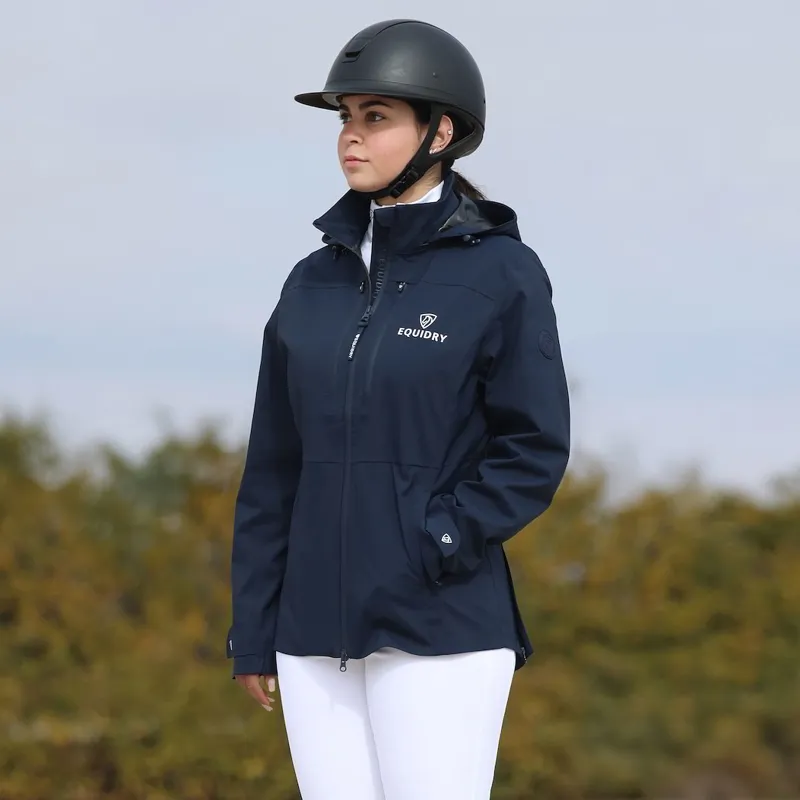 Equidry Varsha Junior Girls Waterproof Jacket - Navy-1