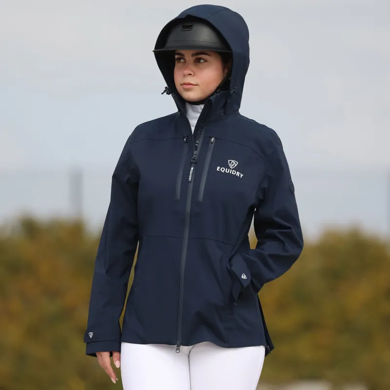 Equidry Varsha Junior Girls Waterproof Jacket - Navy-2
