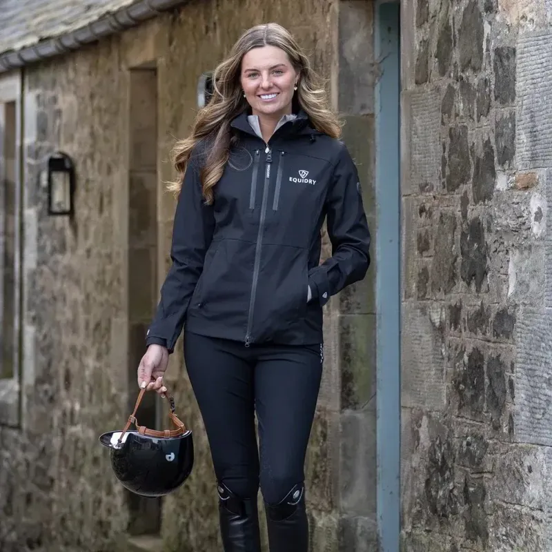EQUIDRY Varsha Women's Waterproof Riding Jacket - Black-6