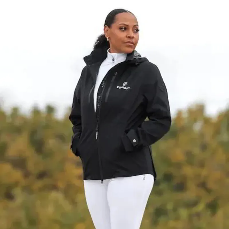 EQUIDRY Varsha Women's Waterproof Riding Jacket - Black-2