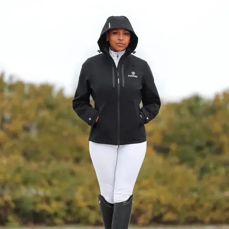 EQUIDRY Varsha Women's Waterproof Riding Jacket - Black-3