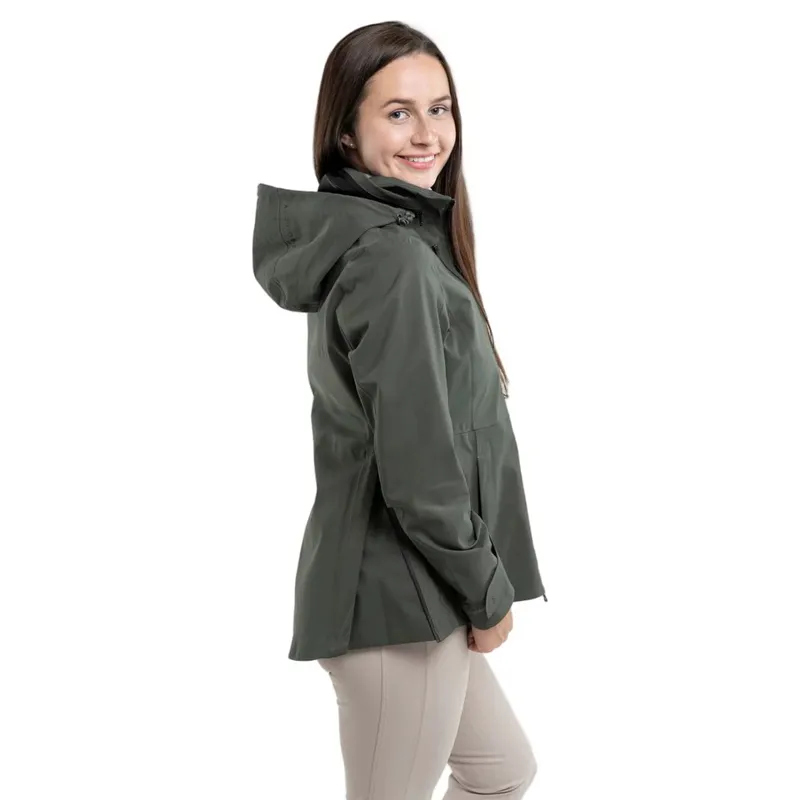 EQUIDRY Varsha Women's Waterproof Riding Jacket - Black Forest Green-3