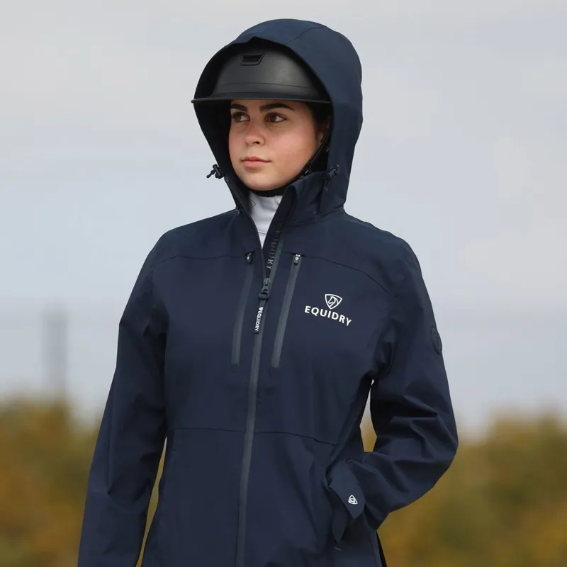 EQUIDRY Varsha Women's Waterproof Riding Jacket - Navy-8