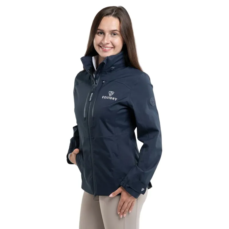 EQUIDRY Varsha Women's Waterproof Riding Jacket - Navy-3