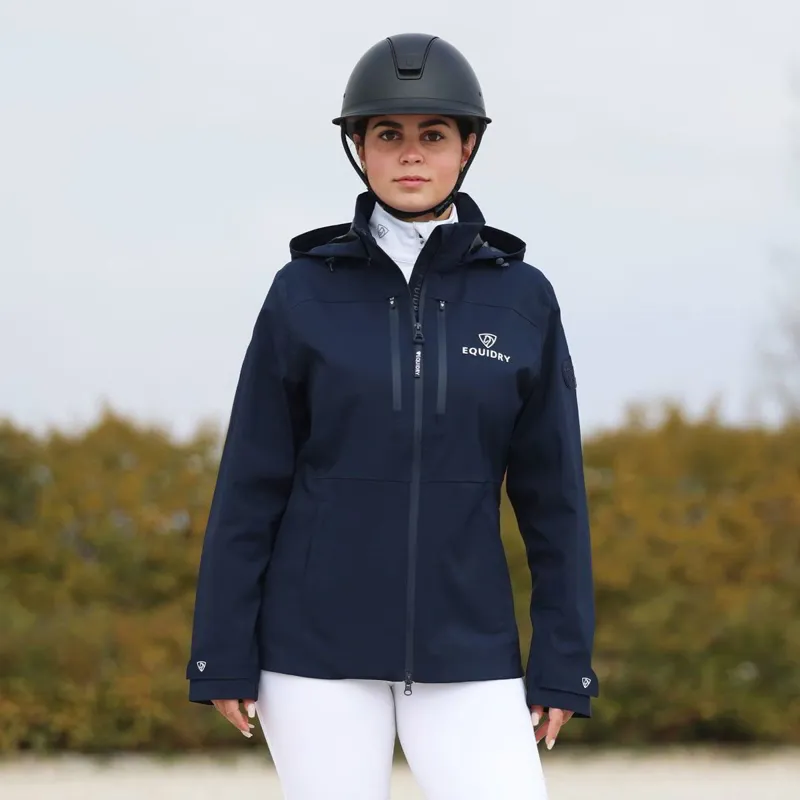 EQUIDRY Varsha Women's Waterproof Riding Jacket - Navy-2