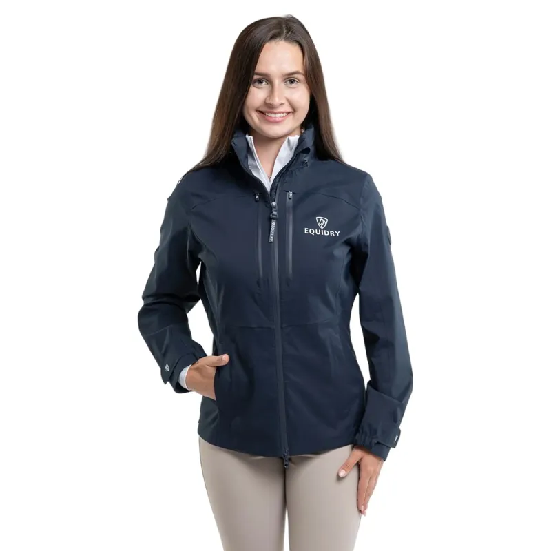 EQUIDRY Varsha Women's Waterproof Riding Jacket - Navy