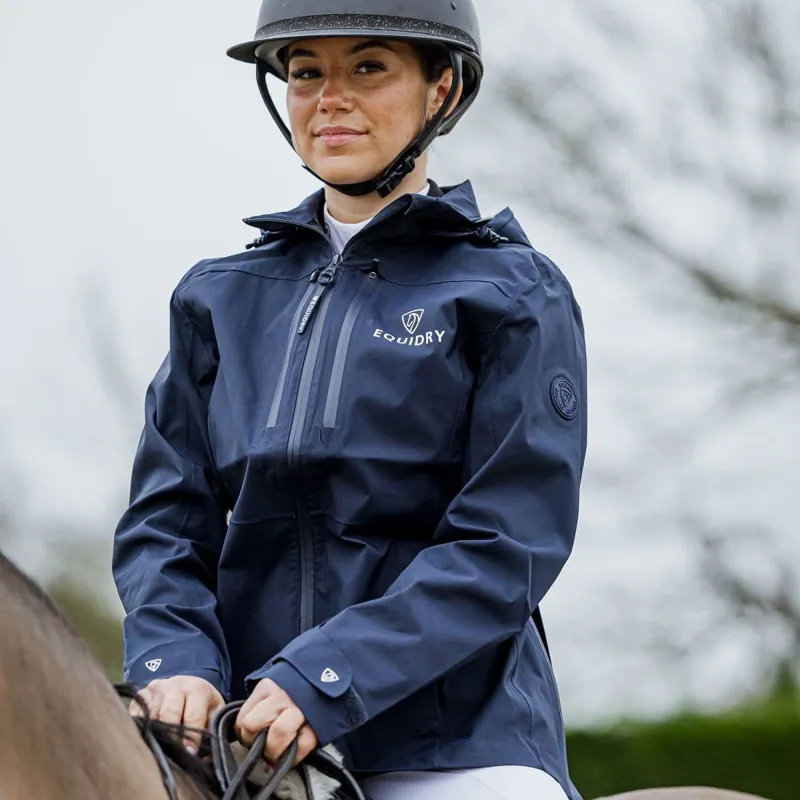 EQUIDRY Varsha Women's Waterproof Riding Jacket - Navy-1