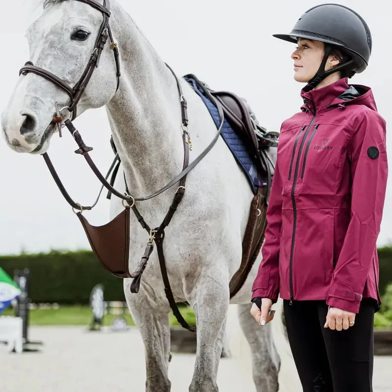 EQUIDRY Varsha Women's Waterproof Riding Jacket - Plum-5