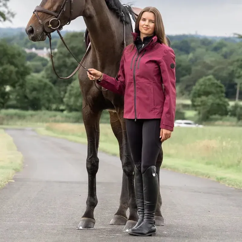 EQUIDRY Varsha Women's Waterproof Riding Jacket - Plum-1