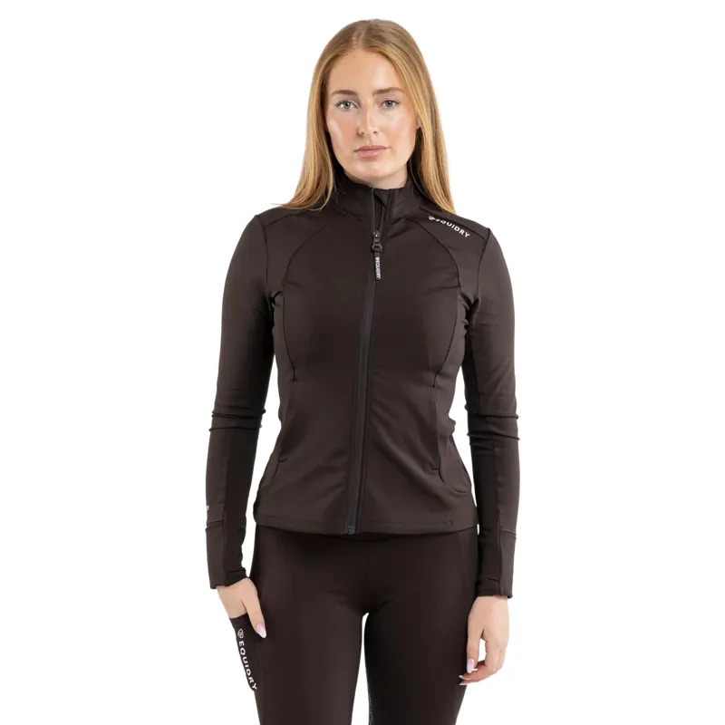 EQUIDRY Water Repellent Women's Zip Up Top - Navy/White-3
