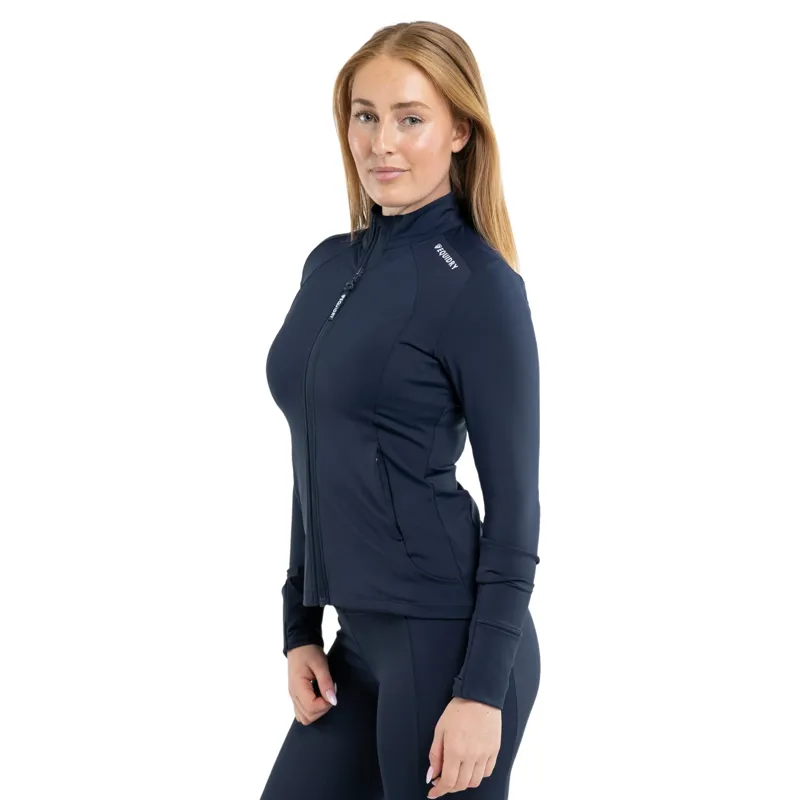 EQUIDRY Water Repellent Women's Zip Up Top - Navy/White-7