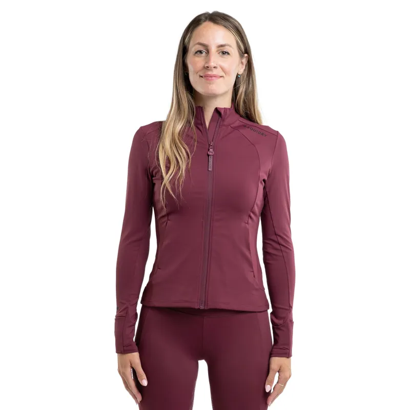 EQUIDRY Water Repellent Women's Zip Up Top - Plum/Black