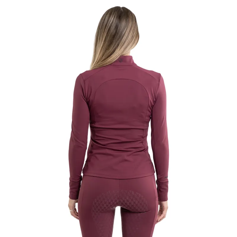EQUIDRY Water Repellent Women's Zip Up Top - Plum/Black-2