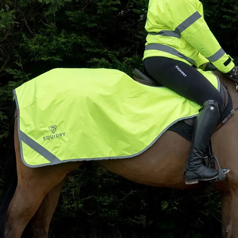 EQUIDRY Waterproof Thin Fleece Lined Exercise Sheet - Hi-Vis Yellow