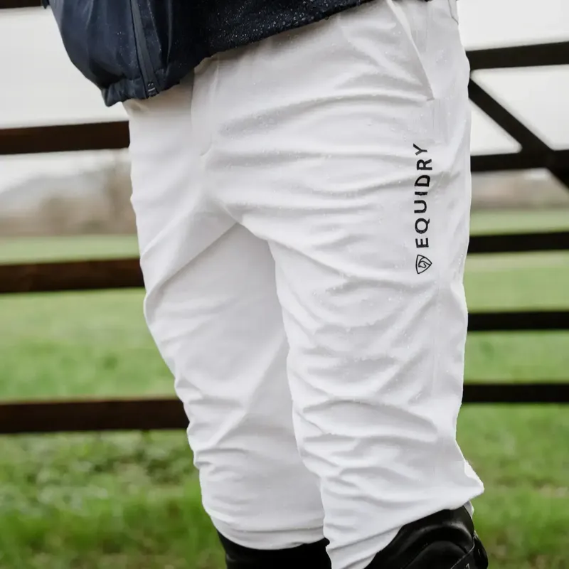Equidry Waterproof Knee Grip Men's Riding Breeches - White-1