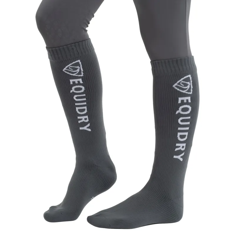EQUIDRY Waterproof Tall Socks - Grey/White-2