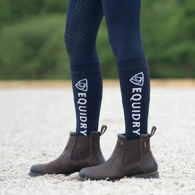 EQUIDRY Waterproof Tall Socks - Navy/White-4