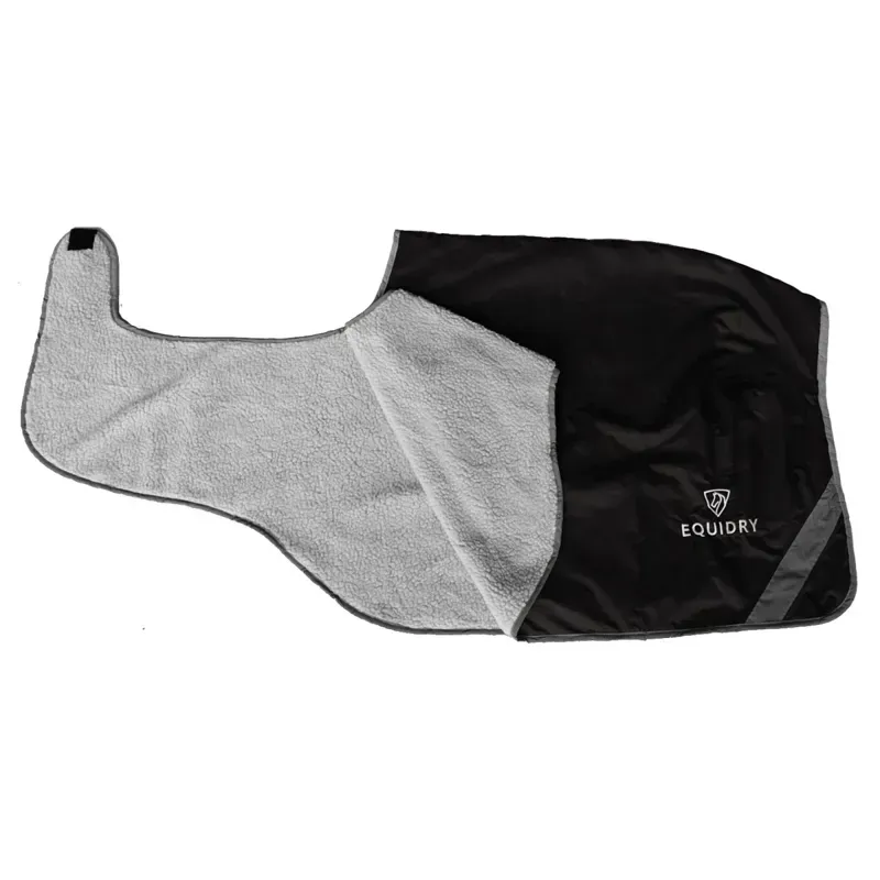 EQUIDRY Waterproof Thick Fleece Lined Exercise Sheet - Black/Grey-1
