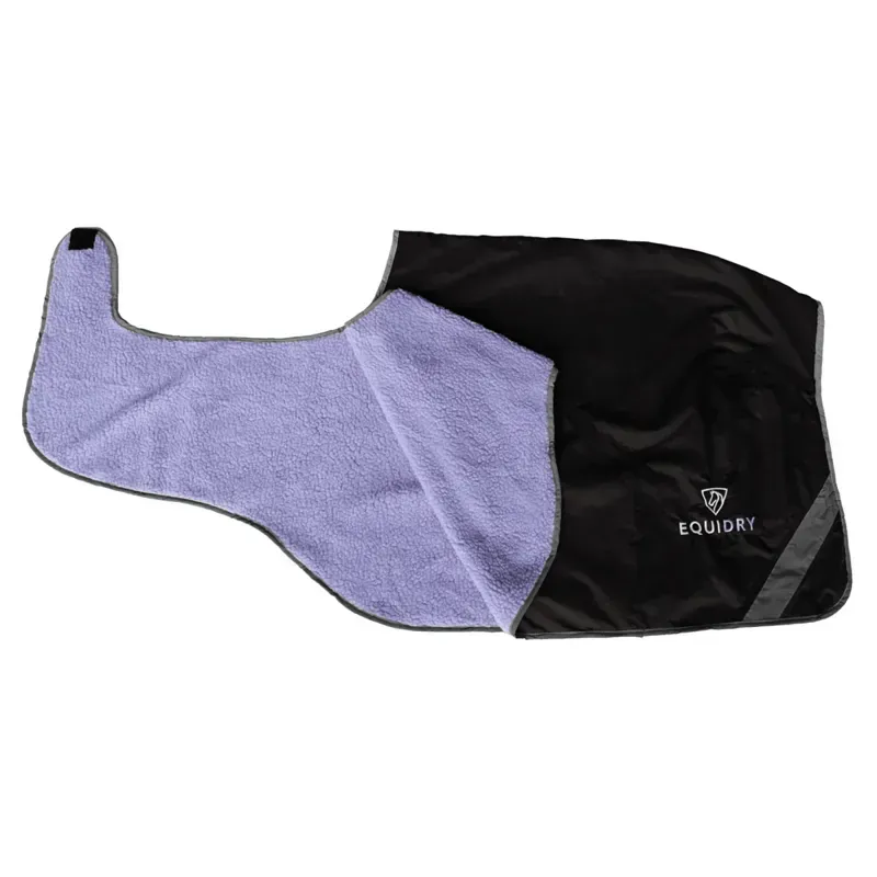 EQUIDRY Waterproof Thick Fleece Lined Quarter Sheet - Black/Lilac-1