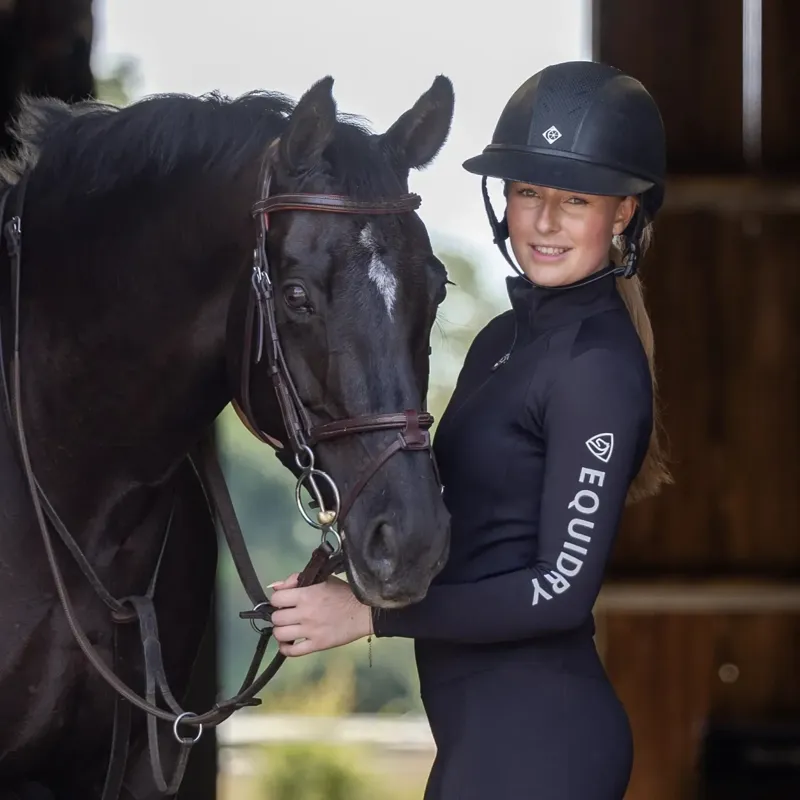 EQUIDRY Women's Water Repellent Base Layer - Black/White-7