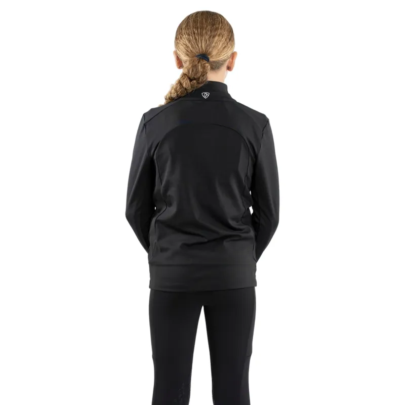 Equidry Junior Girls Full Zip Up Water Repellent Top - Black/White-3