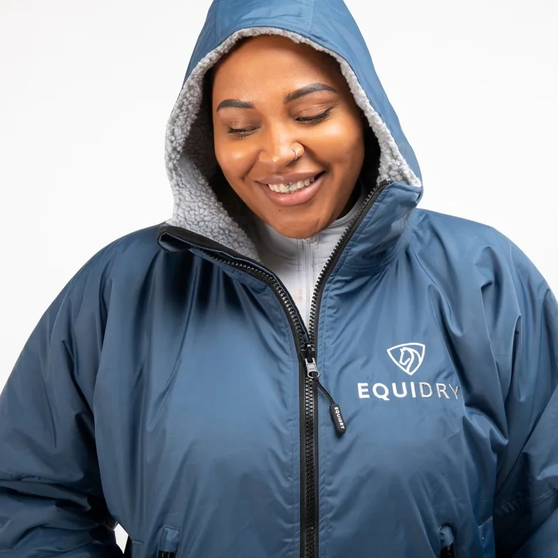 EQUIDRY Original Fleece Lined Waterproof Jacket - Steel Blue/Gray-3