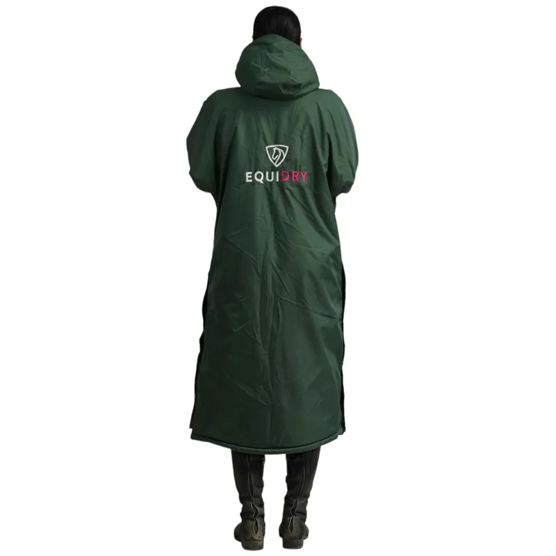 EQUIDRY Evolution Thick Fleece Lined Waterproof Jacket - Forest/Pink-5