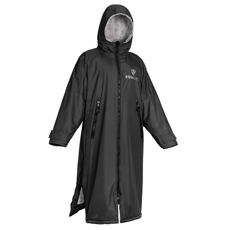 EQUIDRY Original Thick Fleece Lined Junior Jacket - Black/Grey