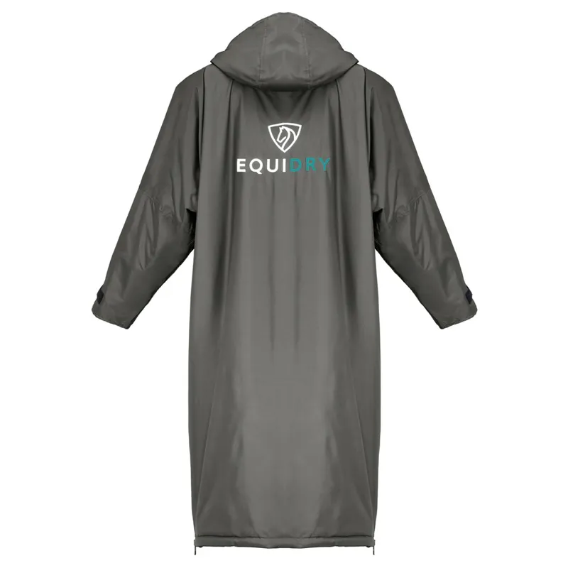EQUIDRY Original Thick Fleece Lined Junior Jacket - Charcoal/Turquoise-1