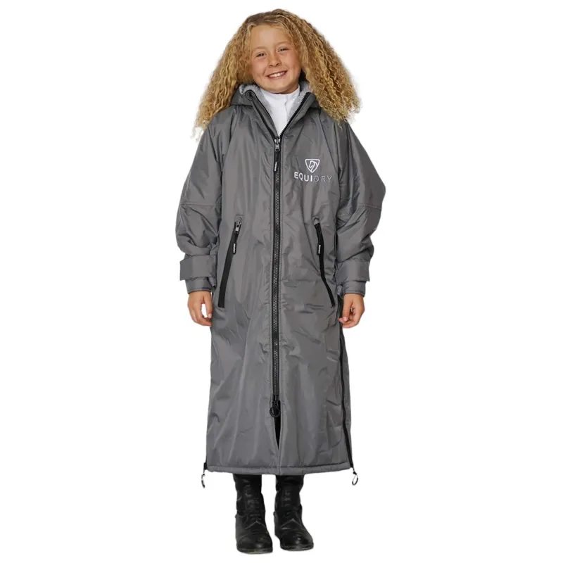 EQUIDRY Original Thick Fleece Lined Youth Jacket - Charcoal/Grey-2