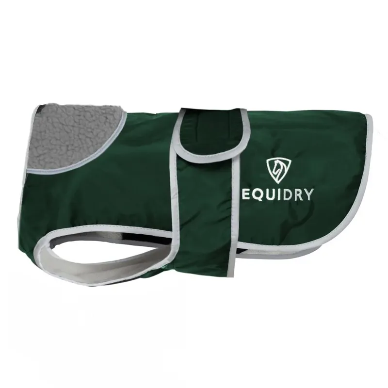 EQUIDRY Waterproof Dog Coat - Black Forest Green/Grey-1