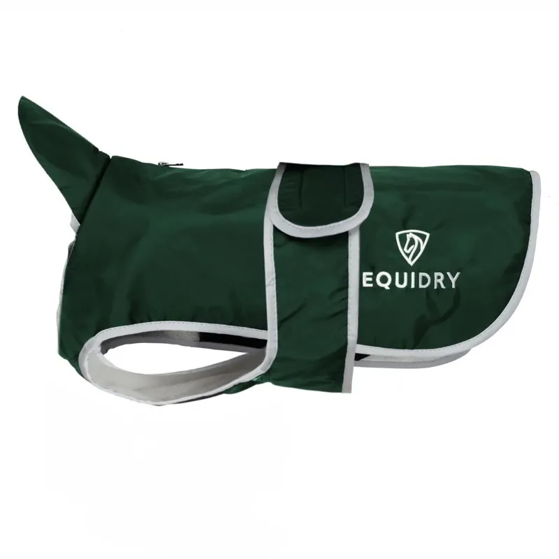 EQUIDRY Waterproof Dog Coat - Black Forest Green/Grey-2