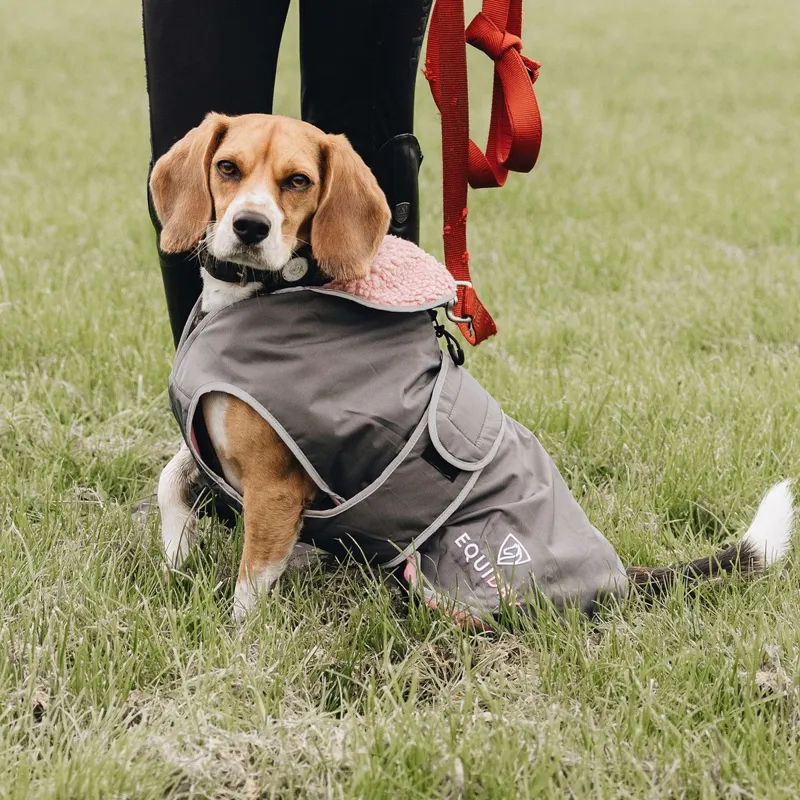 EQUIDRY Waterproof Dog Coat - Charcoal/Pale Pink
