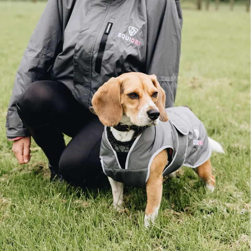 EQUIDRY Waterproof Dog Coat - Charcoal/Pale Pink-2