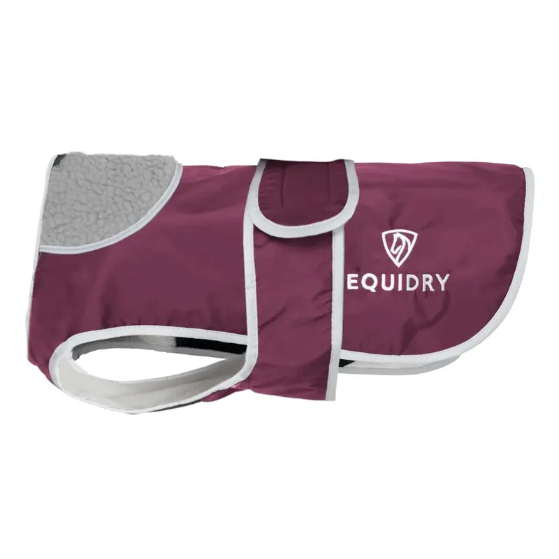 EQUIDRY Waterproof Dog Coat - Plum/Gray-1