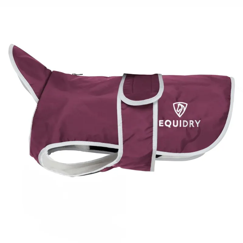 EQUIDRY Waterproof Dog Coat - Plum/Gray-2