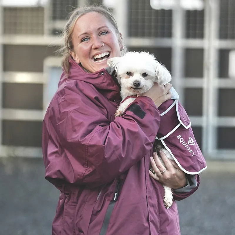 EQUIDRY Waterproof Dog Coat - Plum/Gray-4