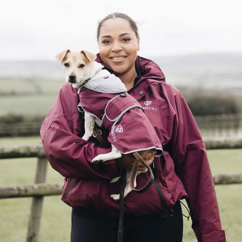 EQUIDRY Waterproof Dog Coat - Plum/Gray-3