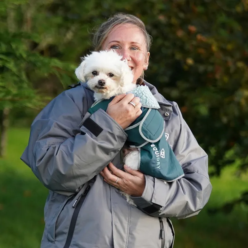 EQUIDRY Waterproof Dog Coat - Teal/Gray-3