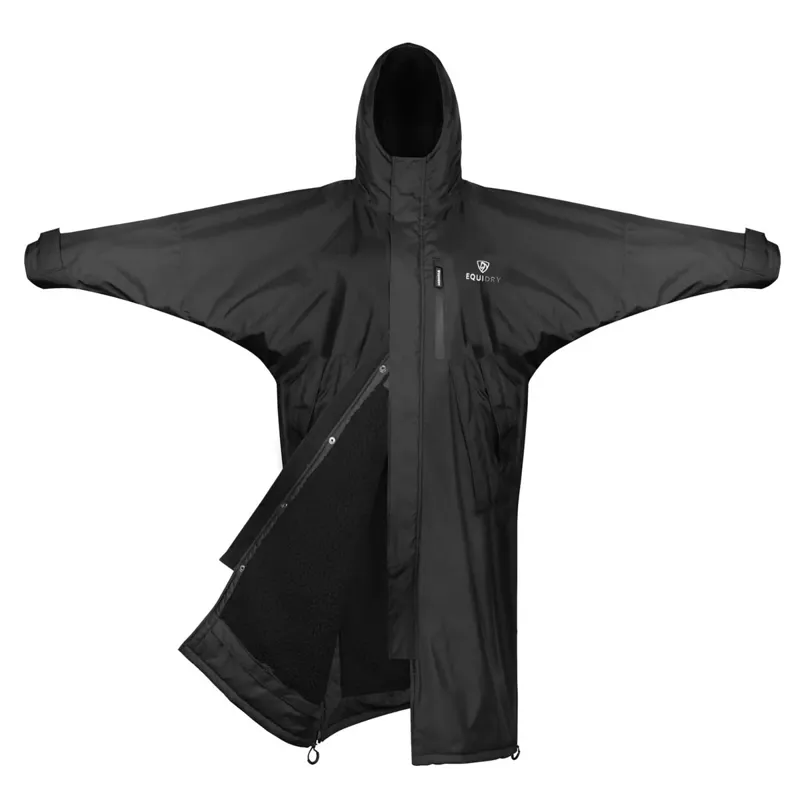 EQUIDRY Evolution Thick Fleece Lined Junior Jacket - Black/White/Grey