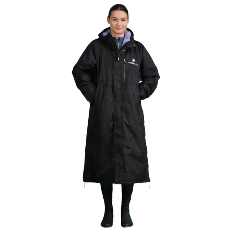 EQUIDRY Evolution Thick Fleece Lined Waterproof Jacket - Black/Lilac-2